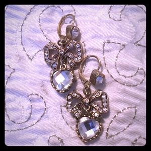 Betsey Johnson heart and bow earrings
